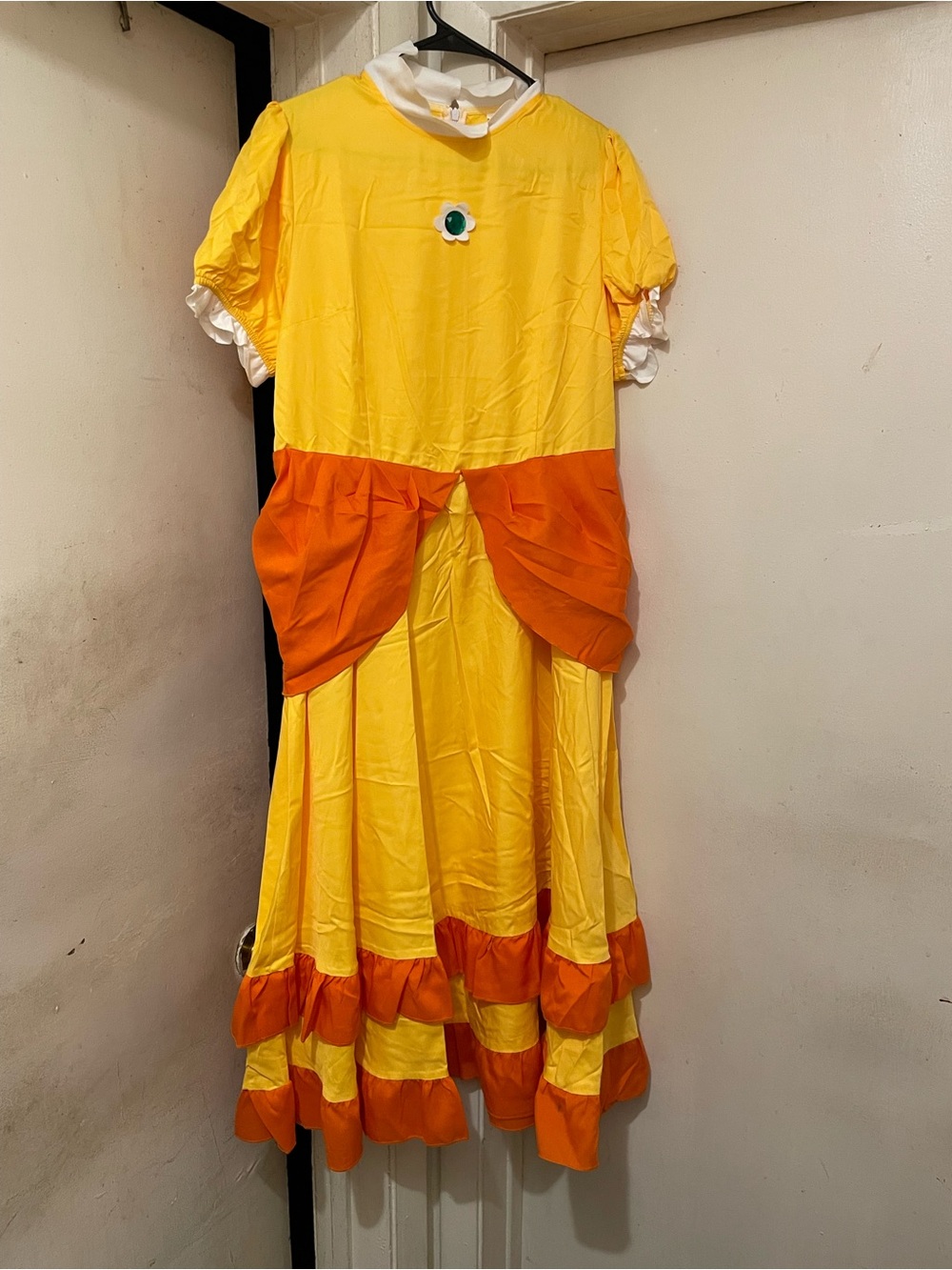 Princess Costume Dress XL Yellow Orange White Polyester Lightweight